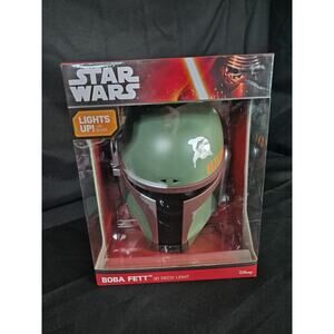 Disney Star Wars: Boba Fett 3D Deco Light Helmet Electronic - LED Lights Up! New